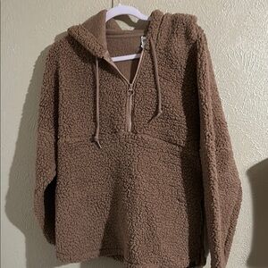 PINK Victoria's Secret Brown Crew Neck Sweater Soft Fleece